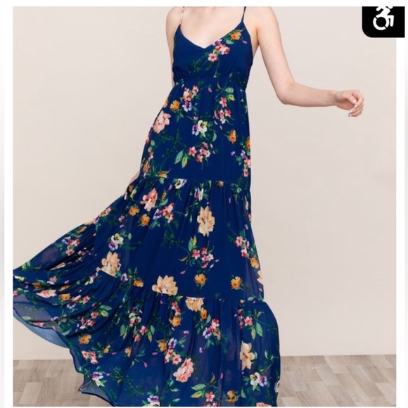 Yumi Kim Darling Tiered Maxi Dress Symphony Navy Color-XS - Picture 1 of 16